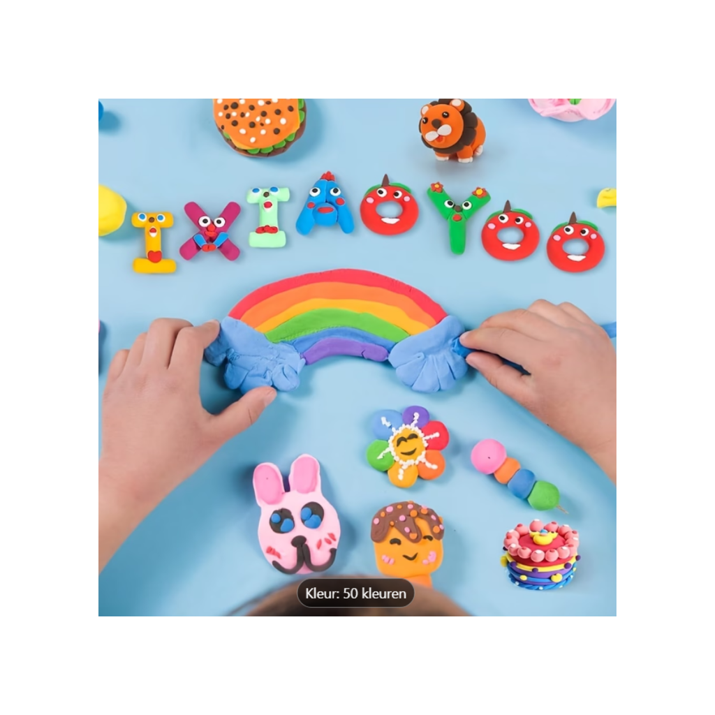 MiniMagic Kleiset – 50 Kleuren Creatief Pakket (Alles-in-1 DIY Set)