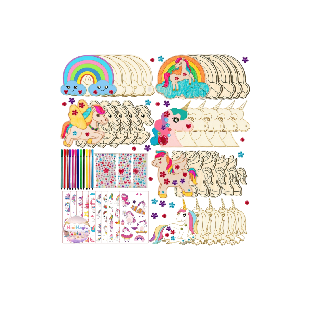 Eenhoorn Knutselpakket - Set van 6 met Glitters & Stickers 🦄
