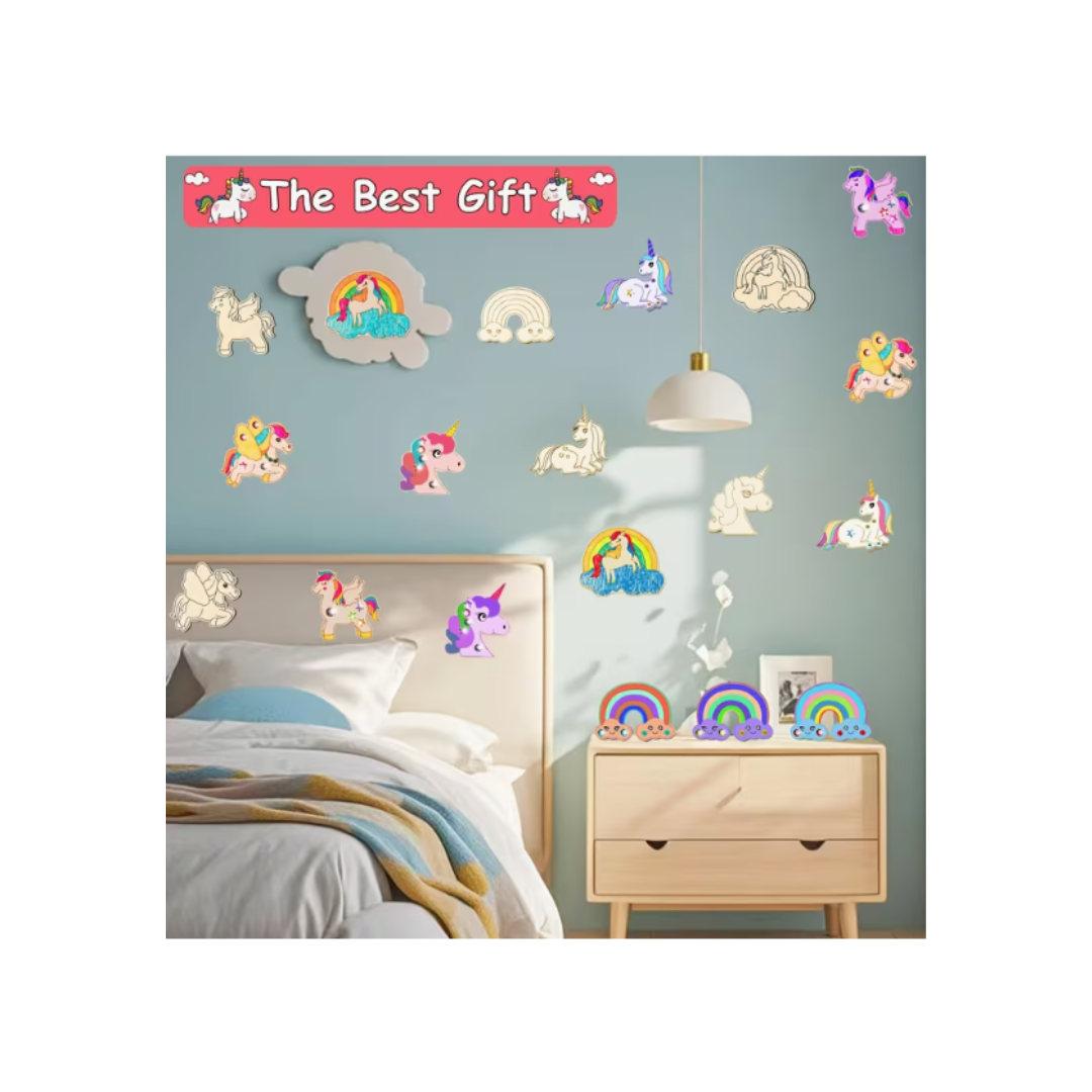 Eenhoorn Knutselpakket - Set van 6 met Glitters & Stickers 🦄